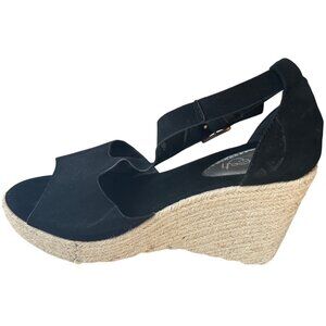Refresh Brand Black High Wedge Sandals Pumps Open Toe EMERY-02 Women's Size 8M
